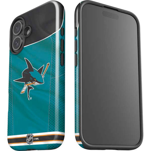 NHL San Jose Sharks Home Jersey iPhone 16 Plus Impact Case